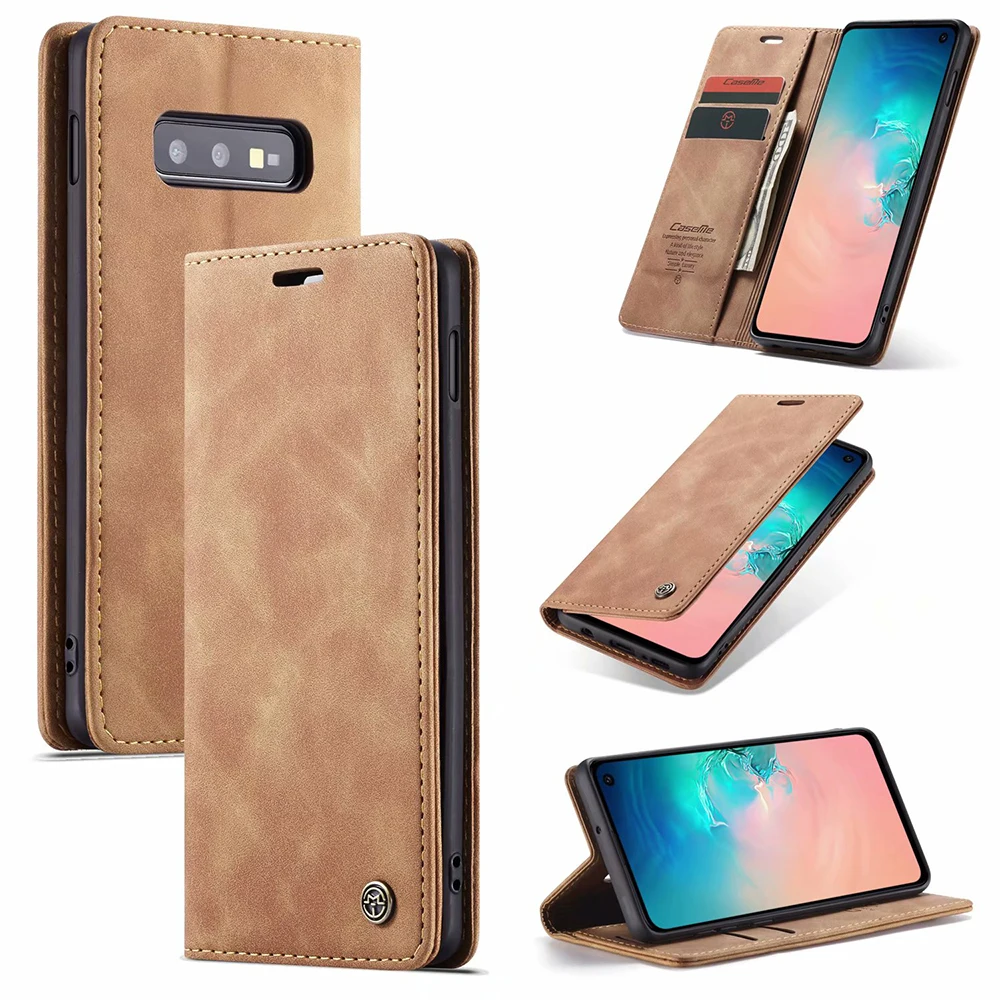 Кожаный Оригинальный чехол для samsung Galaxy S10 5G из натуральной кожи Магнитный