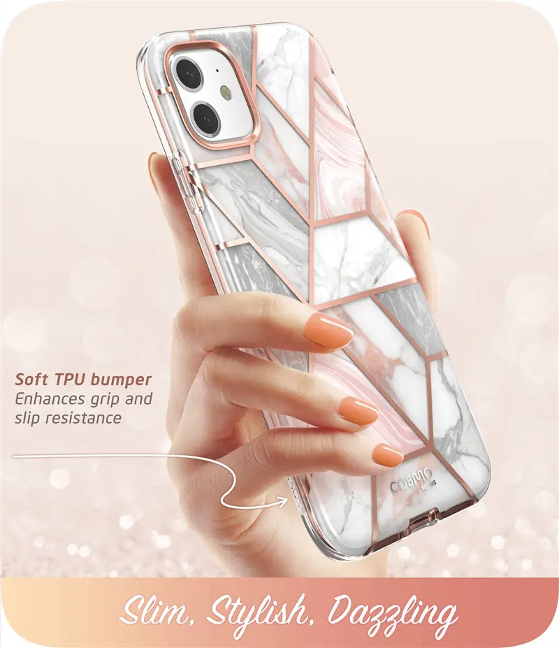 cell phone belt pouch i-Blason For iPhone 11 Case 6.1 inch (2019 Release) Cosmo Full-Body Glitter Marble Bumper Cover with Built-in Screen Protector iphone waterproof bag