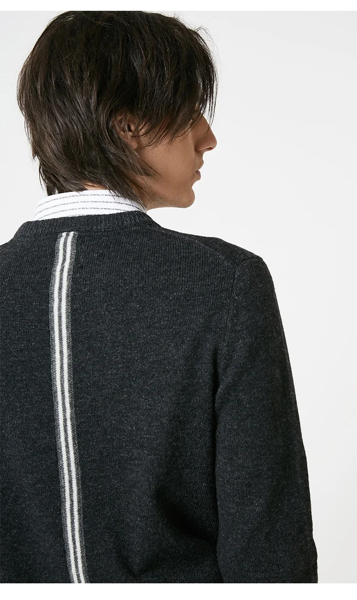 Выбранные Для мужчин зимняя куртка с круглым вырезом шерстяной пуловер, свитер, новая Шерстяная трикотажная одежда S | 419125503