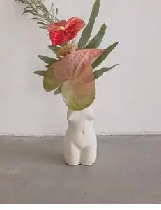 

MODERN NORDIC STYLE CREATIVE THE BODY ART ABSTRACT FEMALE NUDE MANUAL CERAMIC VASE HOME LIVING ROOM ACCESSORIES FLOWER VASE