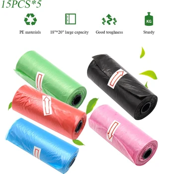 

15/75 Pcs 22*28cm Rolls Portable Plastic Diaper Bags Travel Nappy Bags New Baby Diaper Nappy Disposable One-time Use Rubbish Bag