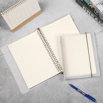 

Creative PP Plastic Folder Frosted Filing Product with Inner Page Notebook Shell Ring Binder Notepad Cover Office Supplies