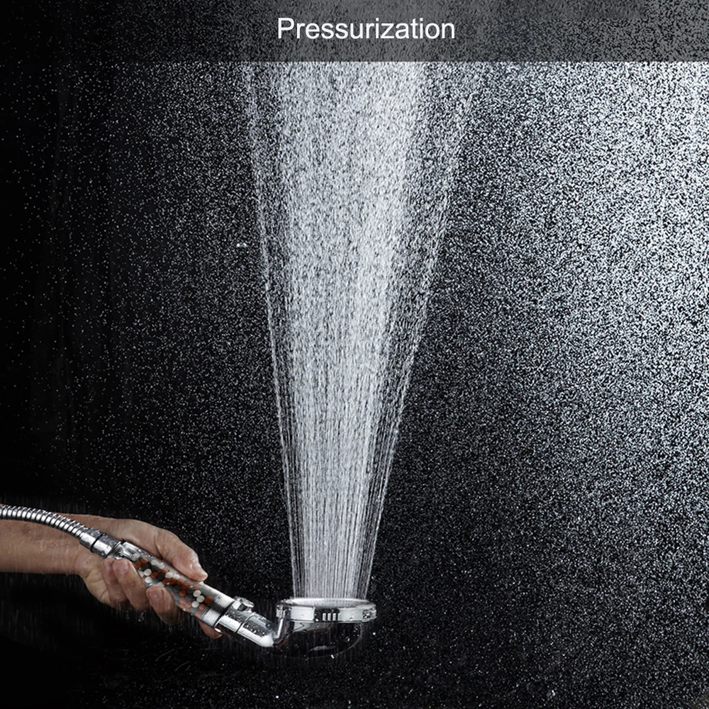 Mineral Balls 3 Modes High Pressure Shower Head with On/Off Switch Filter Water Saving Handheld Showerheads Bathroom Accessories 4