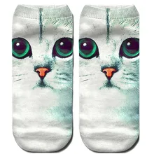 Забавные Женские носочки 3D, новинка, безумный забавный кот, носки до лодыжки, милые Цветные Короткие Носки с рисунком, повседневные удобные носки-лодочки sf93