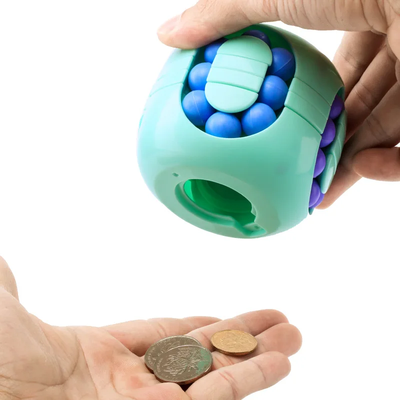 Stress Relief Cube Piggy Bank Antistress Toys for Children Development Adult Fidget Spinner Spinning Bead Kids Educational Gift (2)