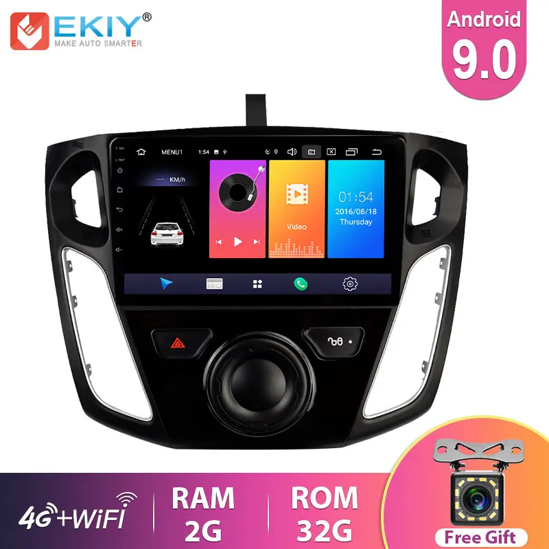 EKIY 9 ''IPS Android автомобильный мультимедийный видео плеер без 2din Авторадио для Ford