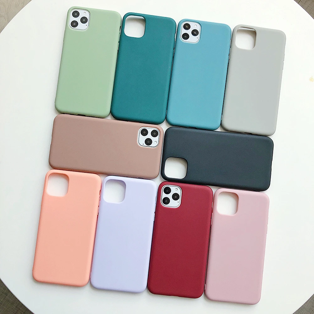 phone cases for iphone 11 Pro Max  Luxury Silicone Solid Color Back Matte Cases for iPhone 7 8 6 6S Plus 11 XR X XS 11 Pro Max Case Shockproof Soft Back Cover Capa cool iphone 11 Pro Max cases