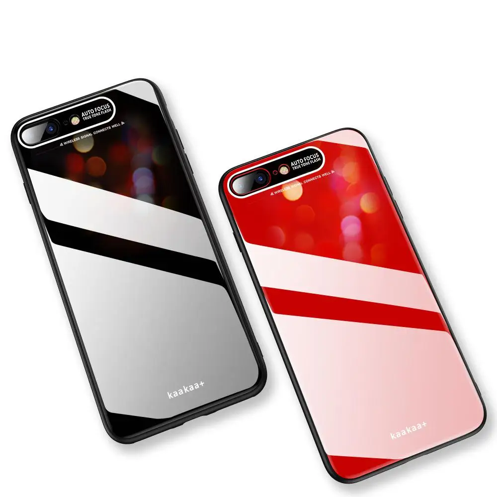 

For iPhone 7-8 Simple Solid Color Acrylic Backboard + TPU Soft Edge Anti-scratch Anti-fall Protective Back Case On Stock