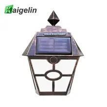 Открытый водонепроницаемый светодиодный с солнечной батареей настенный светильник Ретро шестиугольная панель настенный светильник для двора сад вилла гаражное освещение
