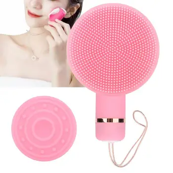 

2 in 1 Portable Silicone Electric Face Cleansing Instruments Vibration Pore Facial Cleaner Brush Set Face Skin Care Tool a