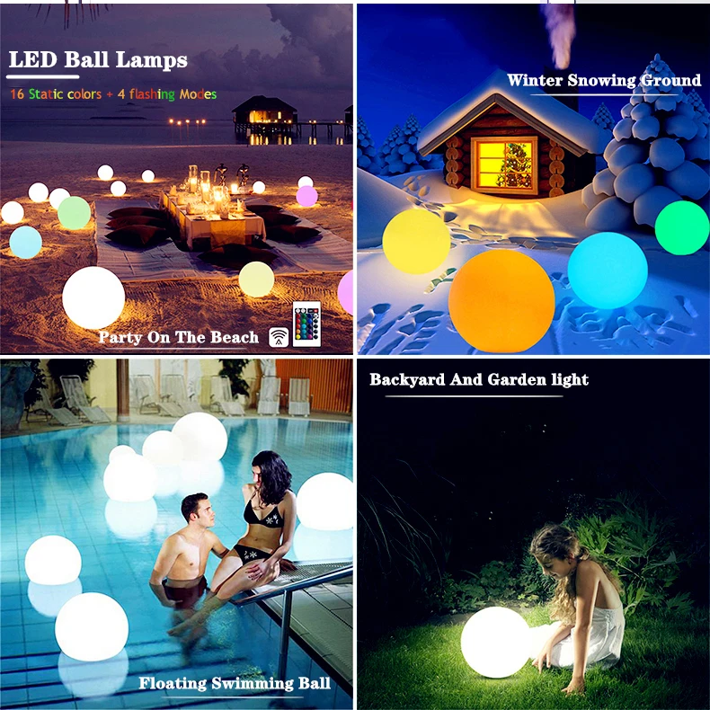 Jxyindustrial PE (полиэтилен) светодиодный мяч 25 см садовые шары украшения 30 см/40 см/50 см