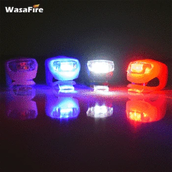 

50Pcs/lot Wholesale Waterproof Silicone Light Mini LED Bike Light Head Front Rear Wheel Bicycle Light Cycling Warning Taillamps