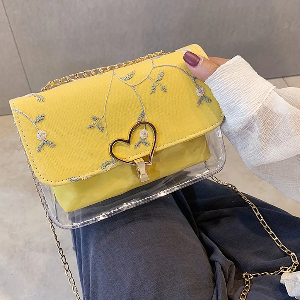 Yellow Модные сумки через плечо для женщин, кожаная сумка на плечо с сердечком, женская сумка на цепочке с застежкой, сумки-мессенджеры, женские сумки - Цвет: Yellow