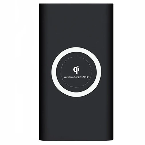 QI Беспроводное зарядное устройство power Bank 10000 мАч Внешний аккумулятор портативный для iPhone X Max samsung Note 8 S9 Xiaomi внешний аккумулятор - Цвет: Black