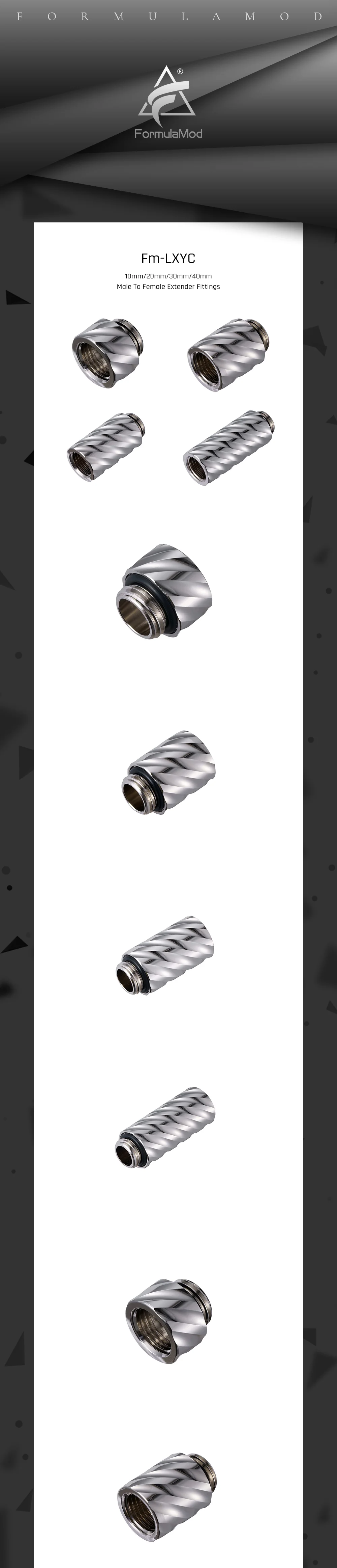 FormulaMod Fm-LXYC , 10mm/20mm/30mm/40mm Male To Female Extender Fittings , G1/4 Male To Female  