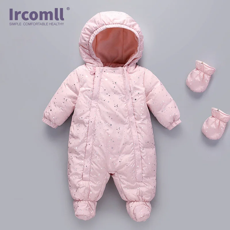 Ircomll/комбинезон для новорожденных на русскую зиму; ветронепроницаемый комбинезон для мальчиков и девочек; теплая детская одежда для малышей
