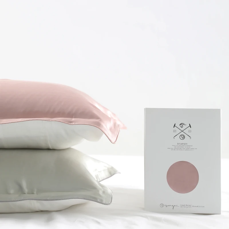 DISANGNI 100% Natural Mulberry Silk Pillowcase for Hair and Skin - Front in Pure Silk & Back in Breathable Lyocell Fiber, 1 Pack — view 4