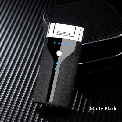 Светодиодный прикуриватель с двойной дугой, USB электронные зажигалки, ветрозащитные аксессуары для быстрого курения, гаджеты для мужчин, Прямая поставка - Цвет: Matte Black