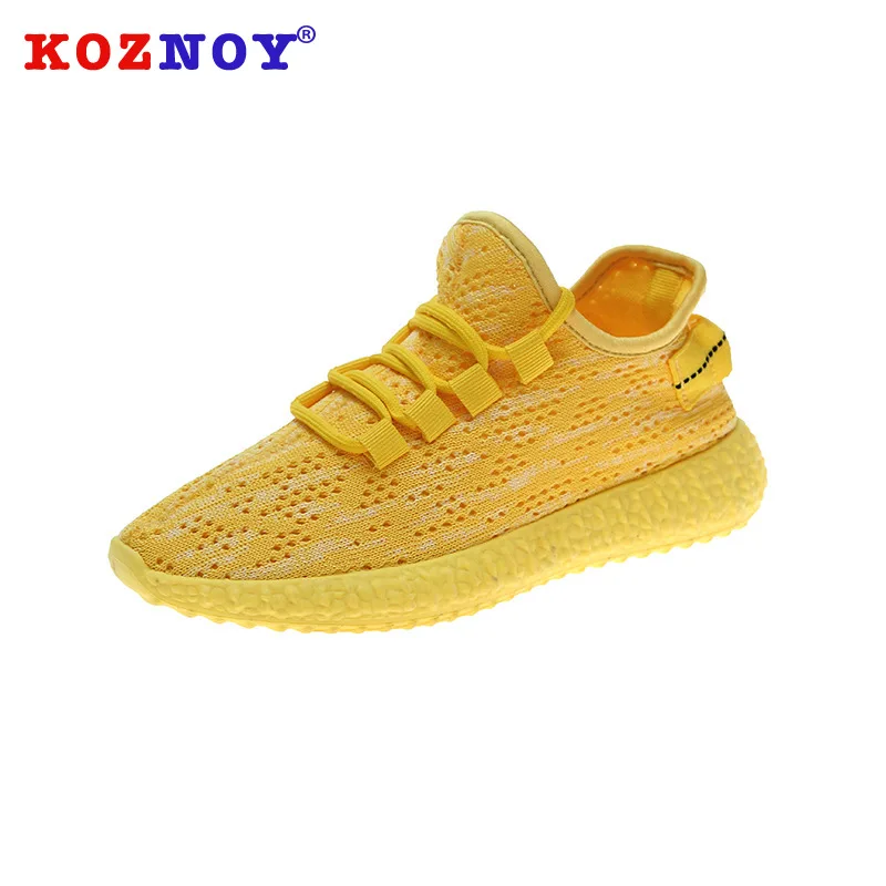 

Koznoy Sneakers Women Spring Flat Bottom Dropshipping Breathable Leisure Round Toe Rubber Cross Tied Lace Solid Mesh Women Shoes