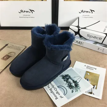 

2019 New Arrival Shoes Women Snow Boots Real Wool Winter Warm Boots Genuine Sheepskin Leather Natural Fur Non-Slip Women Boots