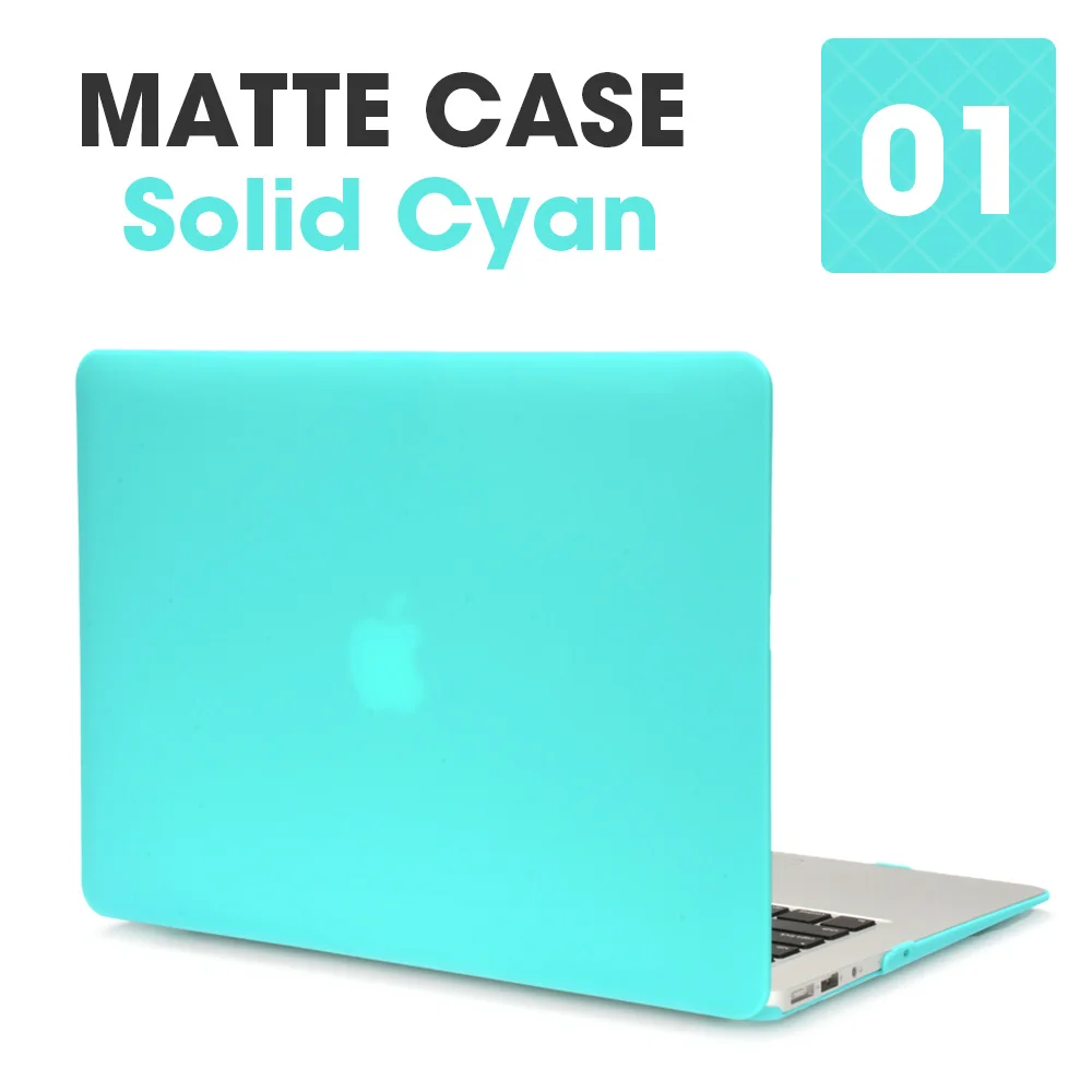 Чехол для ноутбука Apple Macbook Mac book Air Pro retina, новинка, сенсорная панель 11, 12, 13, 15 дюймов, Жесткий Чехол для ноутбука, чехол 13,3, чехол - Цвет: Matte Solid Cyan