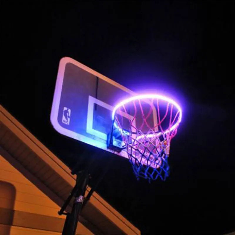 Battery Powered LED Basketball Hoop Lights Waterproof Sensor Activated LED Strip Light For Basketball Rims