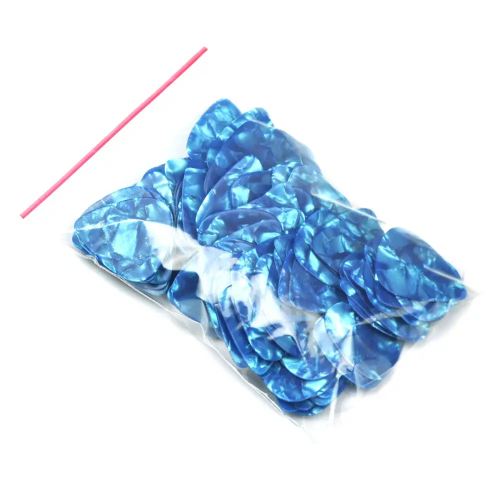 Guitar Picks 50pcs Sky Blue Pearl Medium 0.71mm Celluloid Plectrums guitar picks