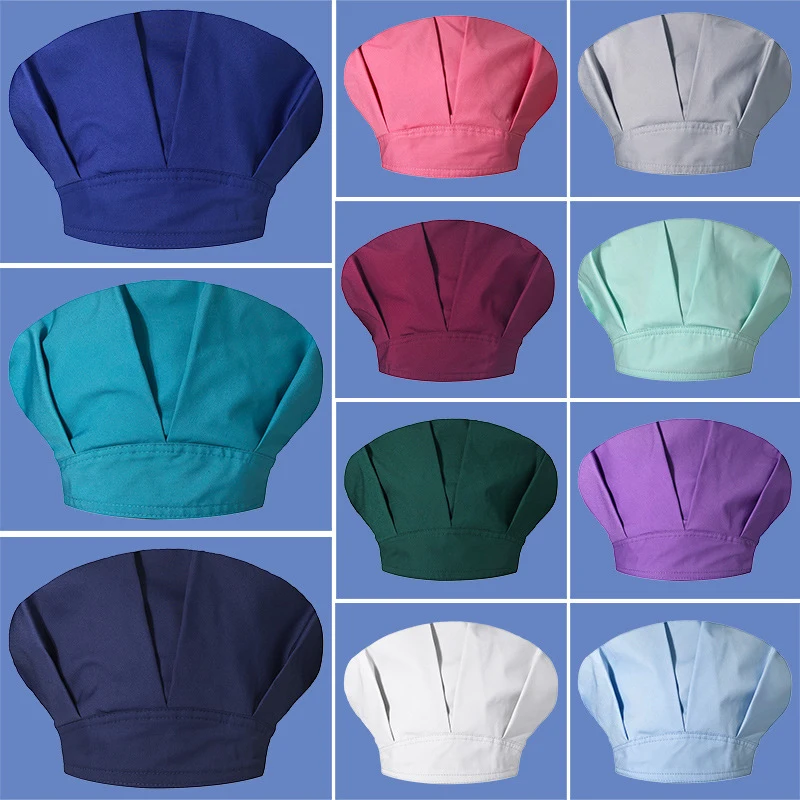 24Styles Elastic Nurse Hat Cotton Adjustable Love Print Bouffant Oil-proof Dust-proof Surgical Hat Hair Cover Medical Equipment