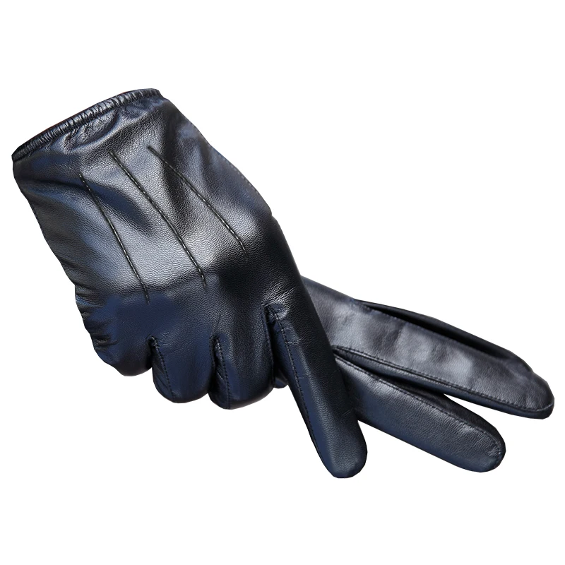 

2020 new free shipping 100% Sheep Skin Touch Screen Men Gloves Classic Style Pure Genuine Leather Gloves For Winter Men's Glove
