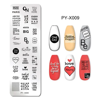 

PICT YOU Nail Stamping Plates Letter Patterns Nail Art Plate Design Stamping Template Stainless Steel DIY Stencil Tools