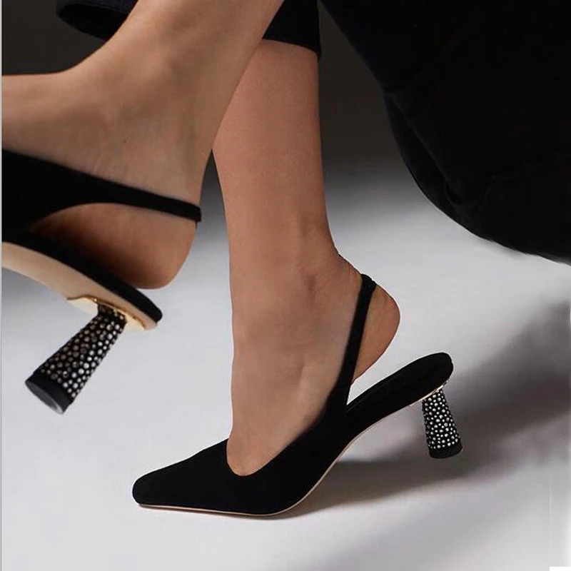 

2020 fashion brand genuine leather square toe thick heel women shoes mixed colors women high heel shoes office ladies shoes