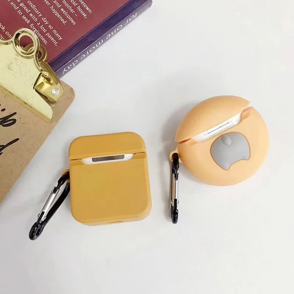 3D наушники в форме кота чехол для Airpods силиконовый тост розовый чехол для Apple Air pods 2 Чехол для наушников Earpods кольцо брелок для ключей