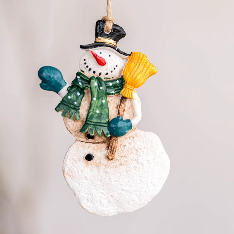 Снеговик, Санта Клаус, ангел, Рождественская елка, украшения, подвесные Подвески, железные поделки, новогодний, Рождественский Декор, для дома, вечерние украшения, 62601 - Цвет: 2PD-62598-5