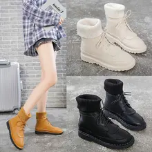 Г., новые полусапожки Женская обувь в британском стиле, бархатная Студенческая хлопковая обувь осенне-зимняя прогулочная обувь ZQ-135