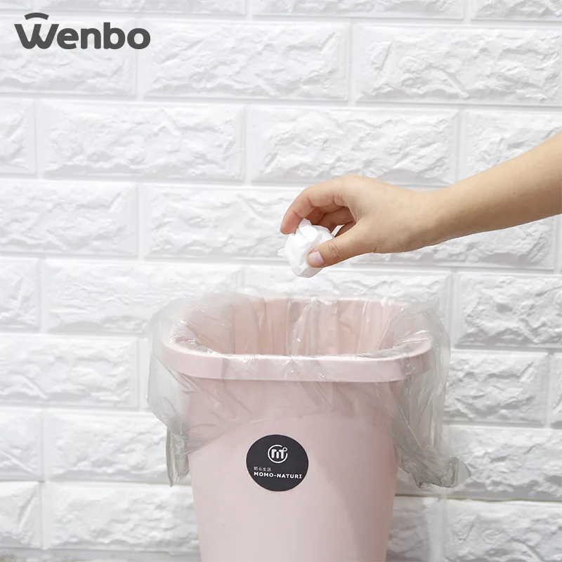 WENBO Disposable Garbage Bag Thickening Home Silver Garbage Bag Plastic Vest Style shou ti kuan Cutting Point Garbage Bag