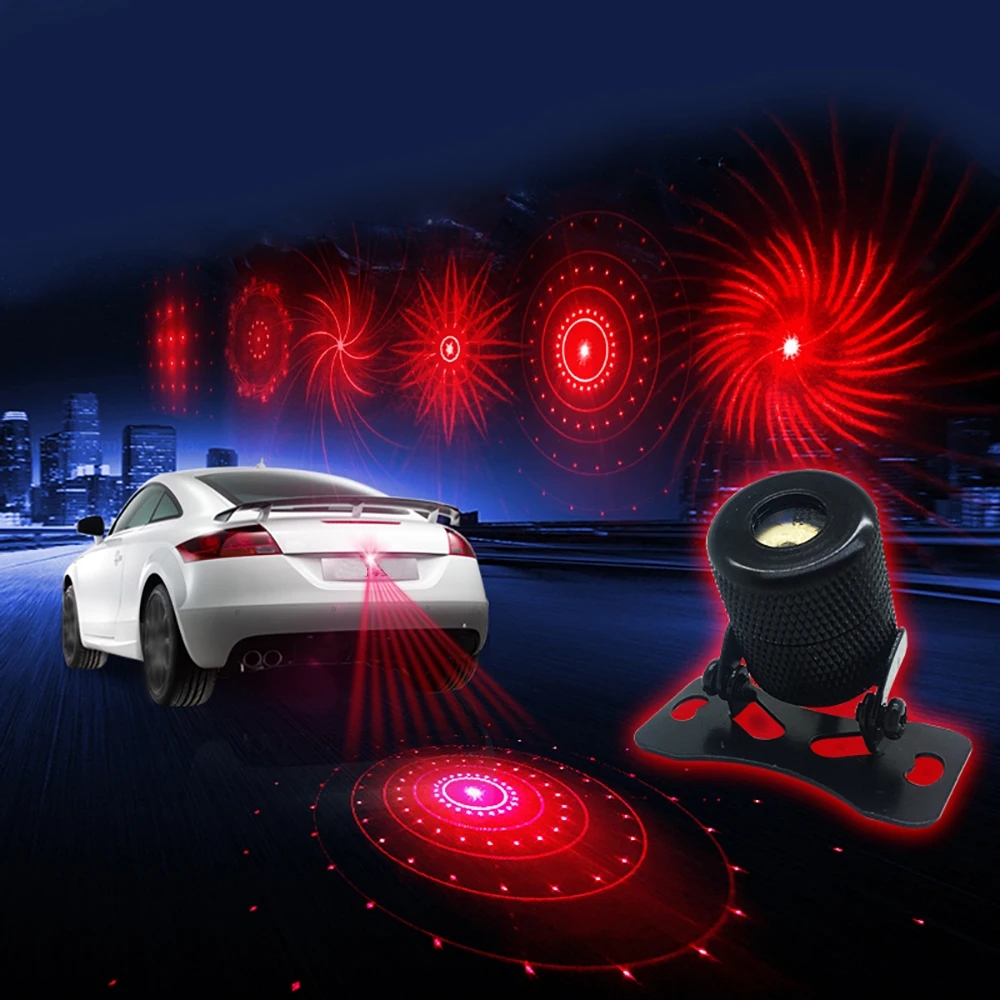 

LEEPEE Motorcycle Car External Fog Lamp 6 Pattern Change Car Styling Anti-Collision Laser Warning Light