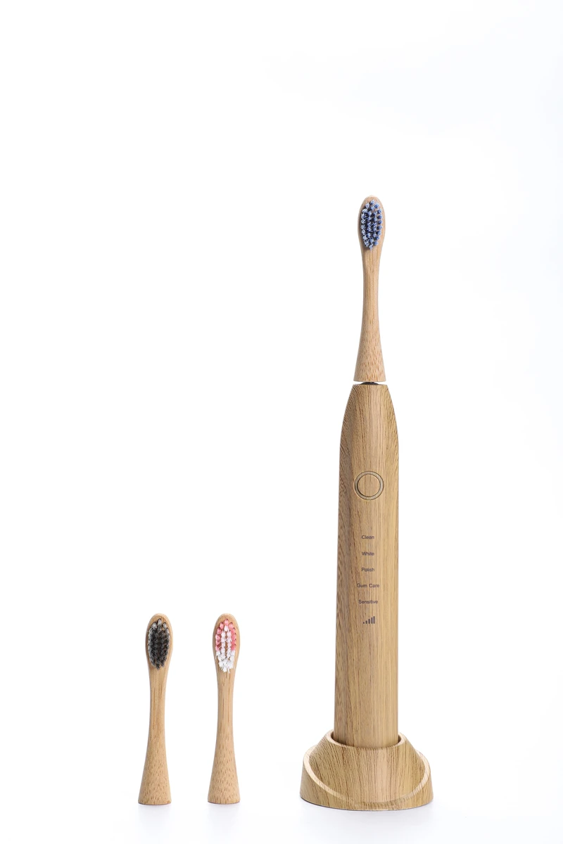 

Bamboo Smart Sonic Electric Toothbrush, IPX7 Waterproof Lightweight Automatic Eco Friendly Electric Toothbrushes 5 Modes