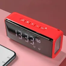 Home Theater Bluetooth Speaker Clock Alarm Speaker Portable Column Bluetooth Sound Box Music System with TF AUX U-Disk Fm Radio