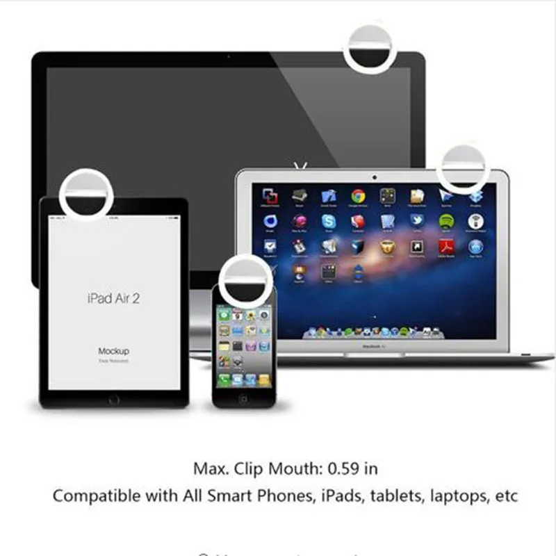 Для iphone X XS 8 samsung S10 Xiaomi huawei телефон селфи кольцевой вспышка Led заполняющий светильник лампа объектив камера Точечный светильник+ USB кабель зарядного устройства