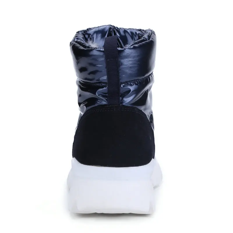 Winter Women boots navy snowboot short shoe warm 50% natural wool water-resistance upper non-slip zip quality product
