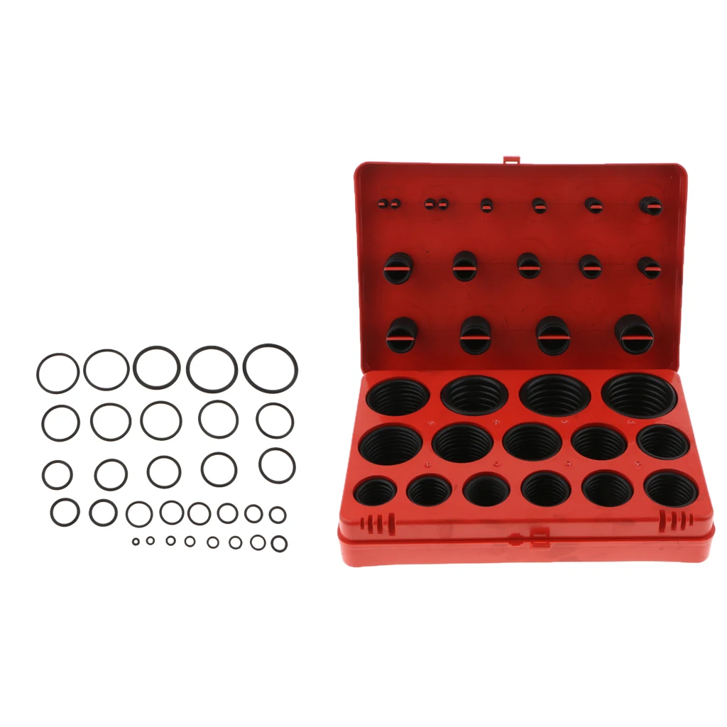382 Pieces Rubber 30 Sizes O Rings Tap Washers Sealing Gasket with case Rubber Seal Assortment Kit SetRed