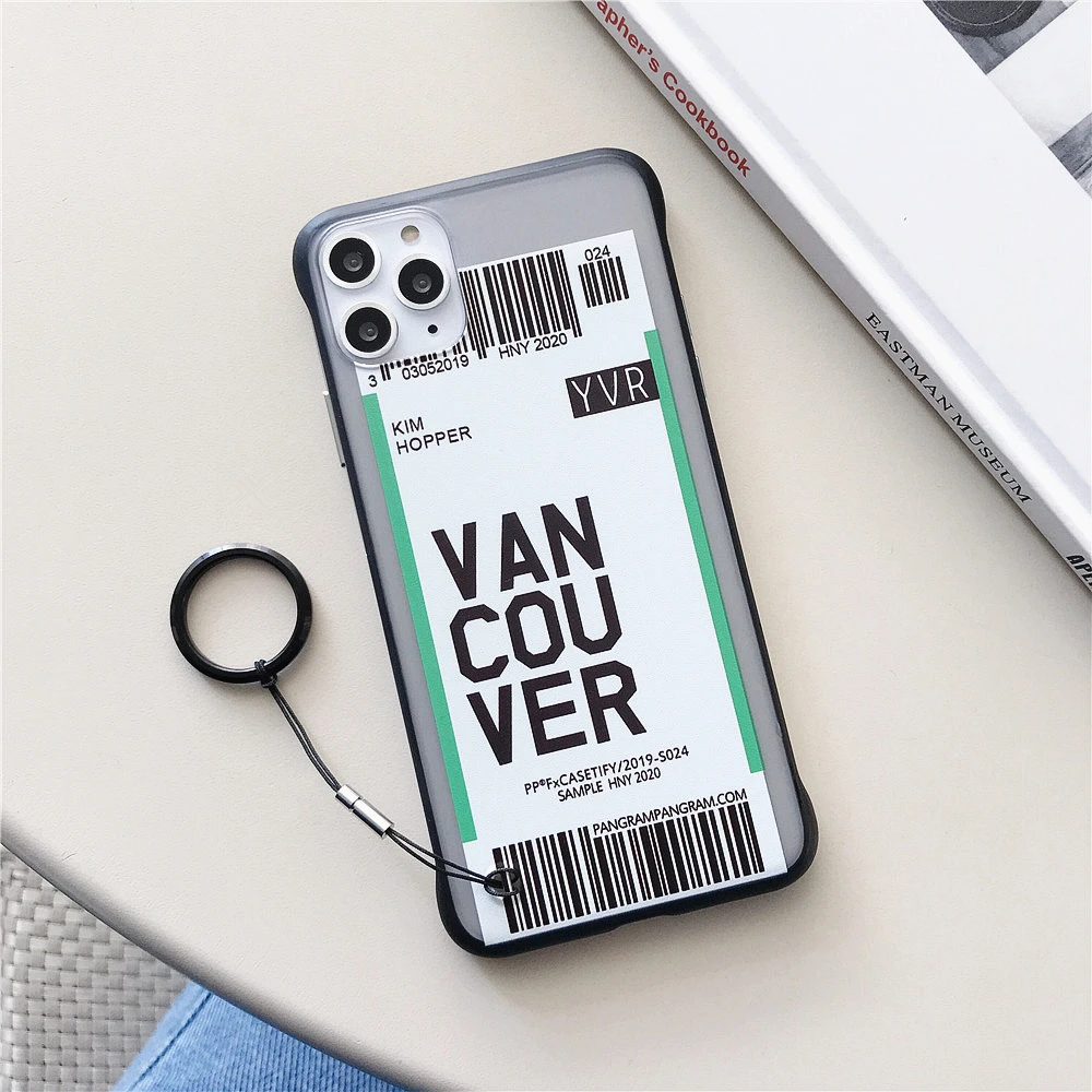 Ins US City Label Bar code Phone Case For iPhone 11 Pro Xs MAX XR X 6 s 7 8 plus Simple letter new York Clear silicon Cover Capa