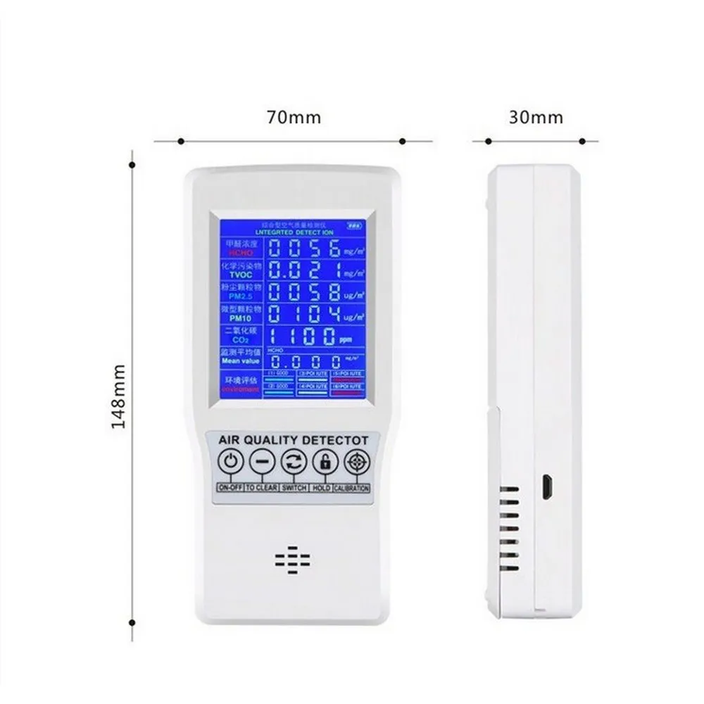 Тестер качества воздуха детектор формальдегида JSM 131 TVOC углекислого газа PM2.5 PM10 CO2