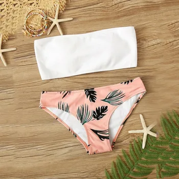 

2020 Newest Women Split Underwear Set Printed Push-Up Padded Bathing Suit Off Shoulder Female Intimates Traje de baño For Bather