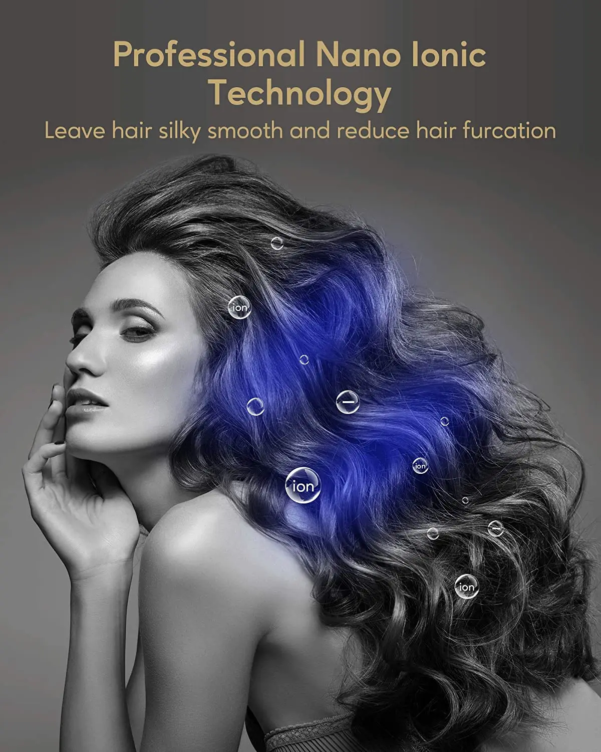 KIPOZI Professional Hair Dryer 1875W Blow dryer Negative-Ion Hair Care Fast Dry KP-8233 3-Mode Hot Cold US/UK/EU Plug Styling