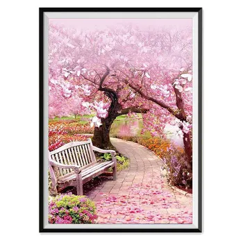 

DIY Pink Sakura Tree 5D Diamond Painting Full Wall Decor Embroidery Rhinestones Full Diamond Painting Home Living room Decor