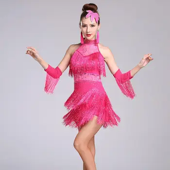 

Latin Dance Dress Women Fringe Dress Competition/Practice Cha Rumba Samba Salsa Dance Dress Great Gatsby