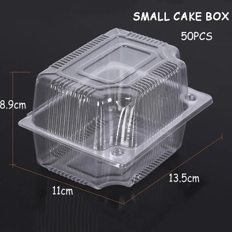 Small Cake Box Контейнер для суши фруктов, водонепроницаемая коробка, упаковочные инструменты, коробка для торта, прозрачная упаковка для салата, одноразовая посуда - Цвет: Small Cake Box