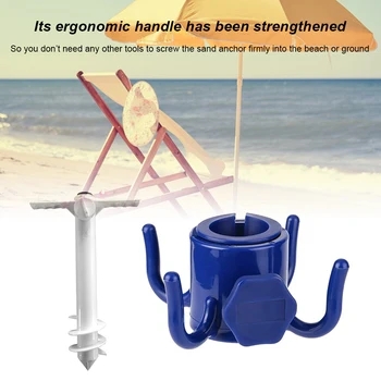

Stand Universal Fishing With Hanging Hook Plastic Heavy Duty Beach Umbrella Sand Anchor Portable Outdoor Camping Multipurpose
