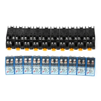 

New 10pcs/1psc AC220V Coil Power Relay Set LY2NJ 8-Pin 10A Relay Module with Socket Base